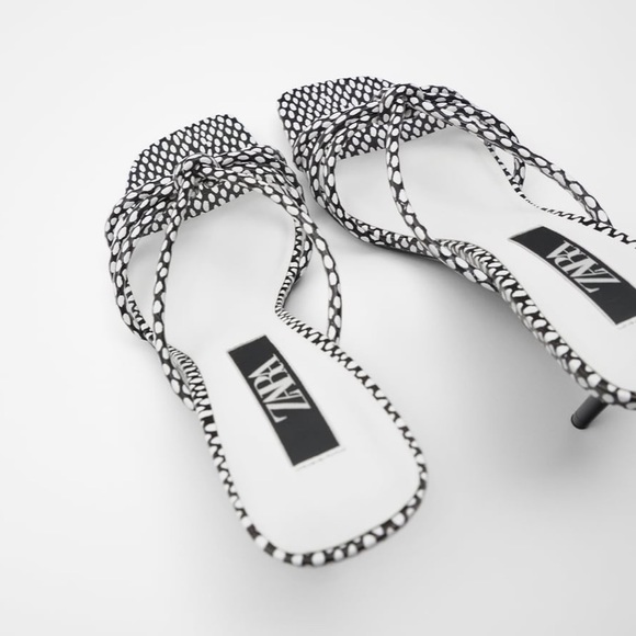 Zara Shoes - ZARA Printed Tube Strap heeled sandals size 41